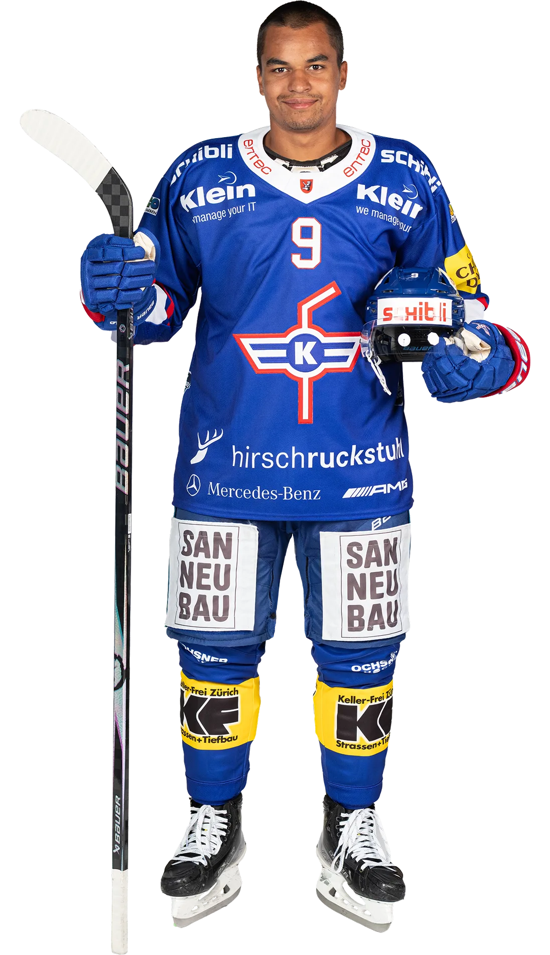 Noah Del&eacute;mont, Verteidiger in der 1. Mannschaft des EHC Kloten
